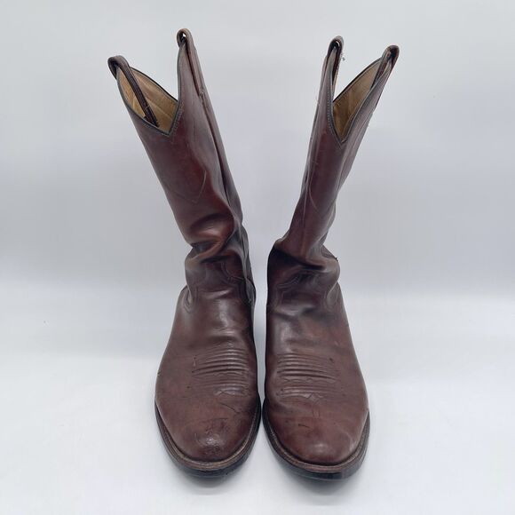 Vintage Sanders Western Cowboy Boots Men’s 10.5 D Brown Leather Mexico main image 6